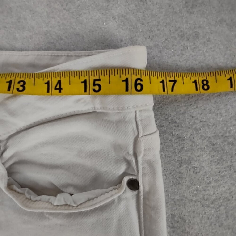 Paige Kylie Crop White Jeans With 5 Pockets Zip Fly With Button Closure Size 32 - Picture 7 of 12